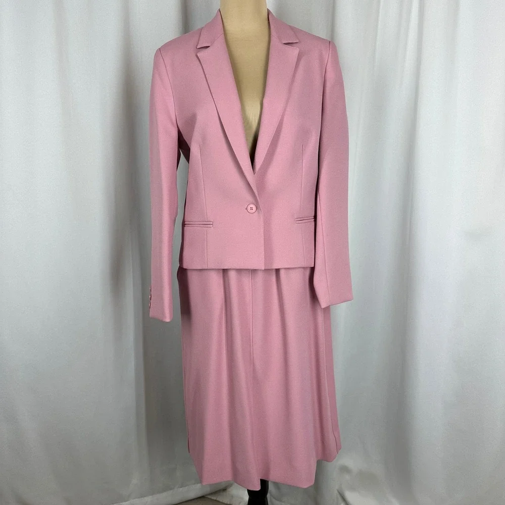 Vintage Haberdashery by Personal Pink Skirt Suit Set Size 10 Union Made